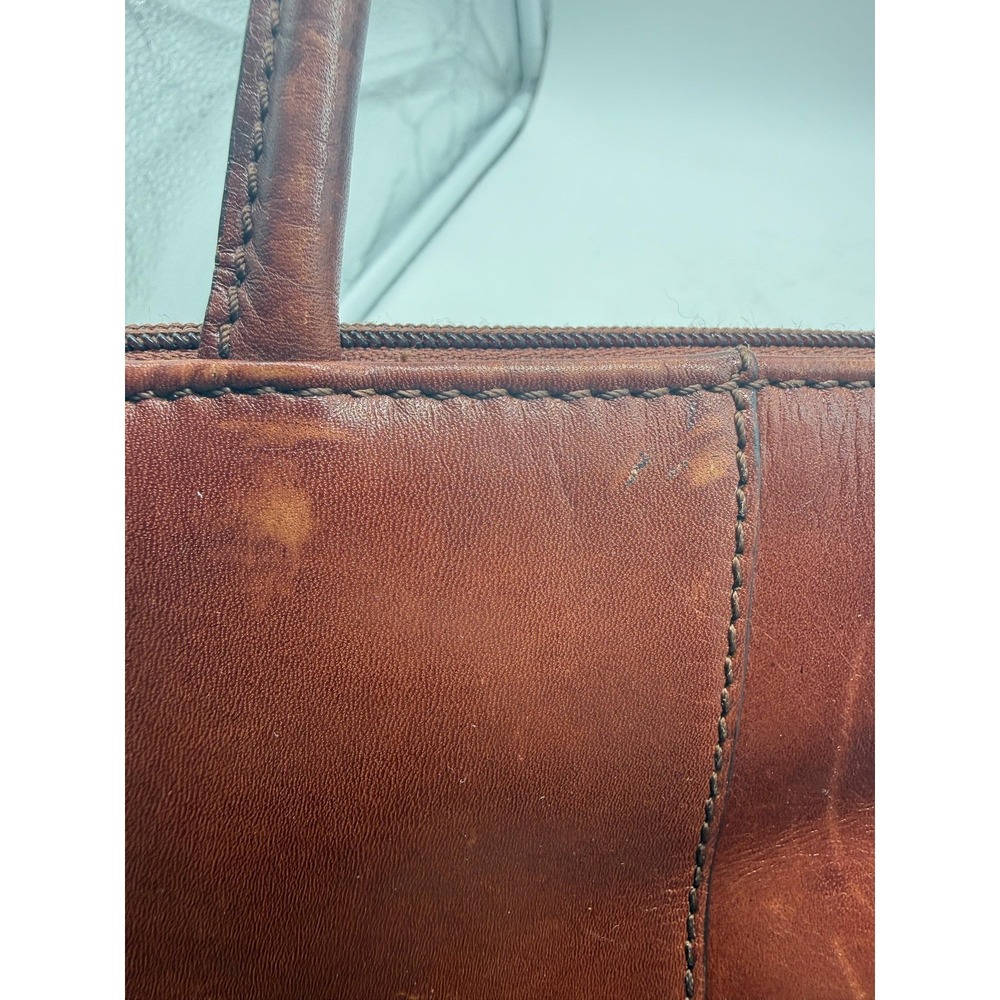 Etienne Aigner Satchel Bag Womens Small Brown Leather Top Handle Logo Purse - Picture 6 of 12
